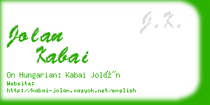jolan kabai business card